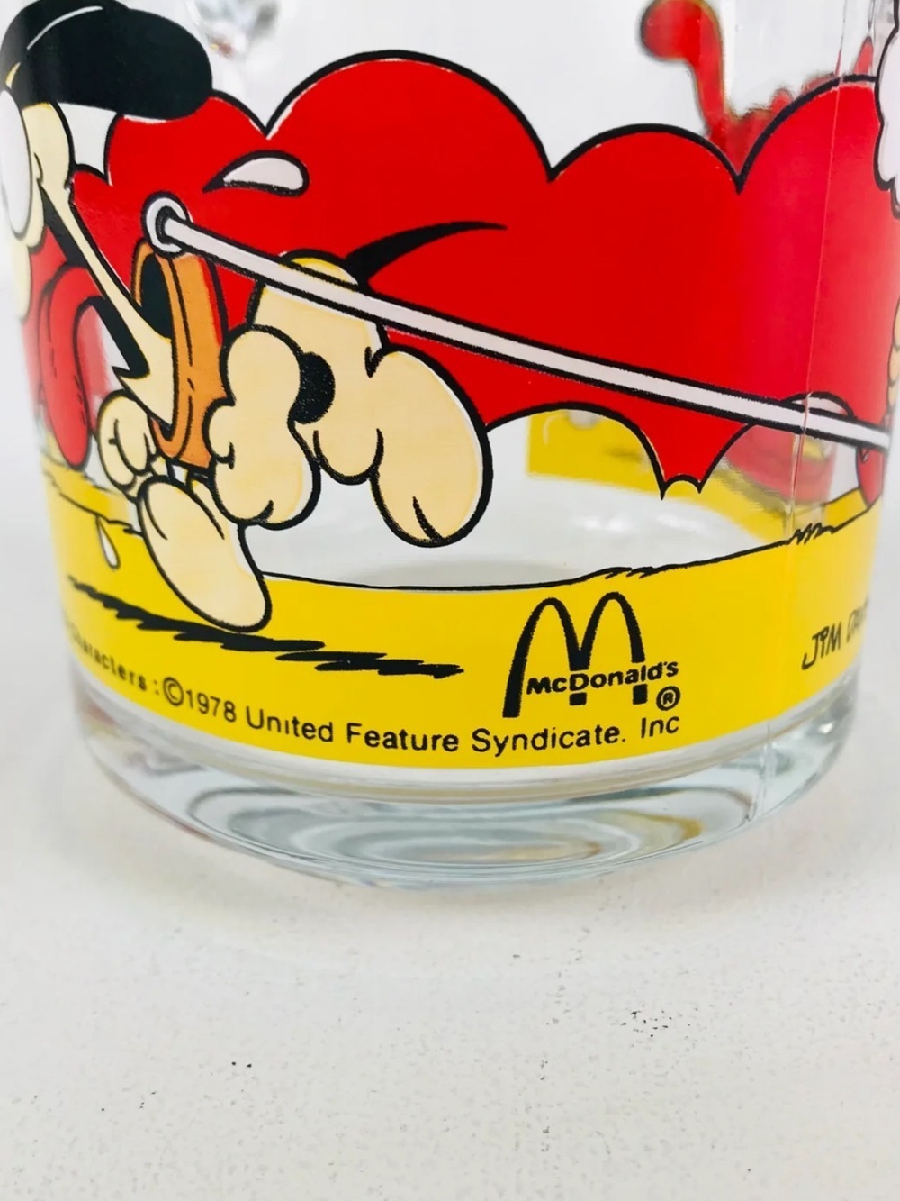 Garfield Vintage Glass Mug 1979 Jim Davis Cartoon McDonald’s Collab Collectible - Picture 5 of 16
